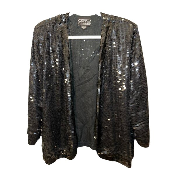 jean for joseph le bon paris Hong Kong vintage black sequin jacket 100% SILK X3 - Picture 1 of 4